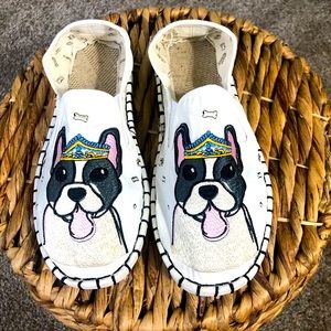 Bull Terrier Embroidered Canvas Loafers